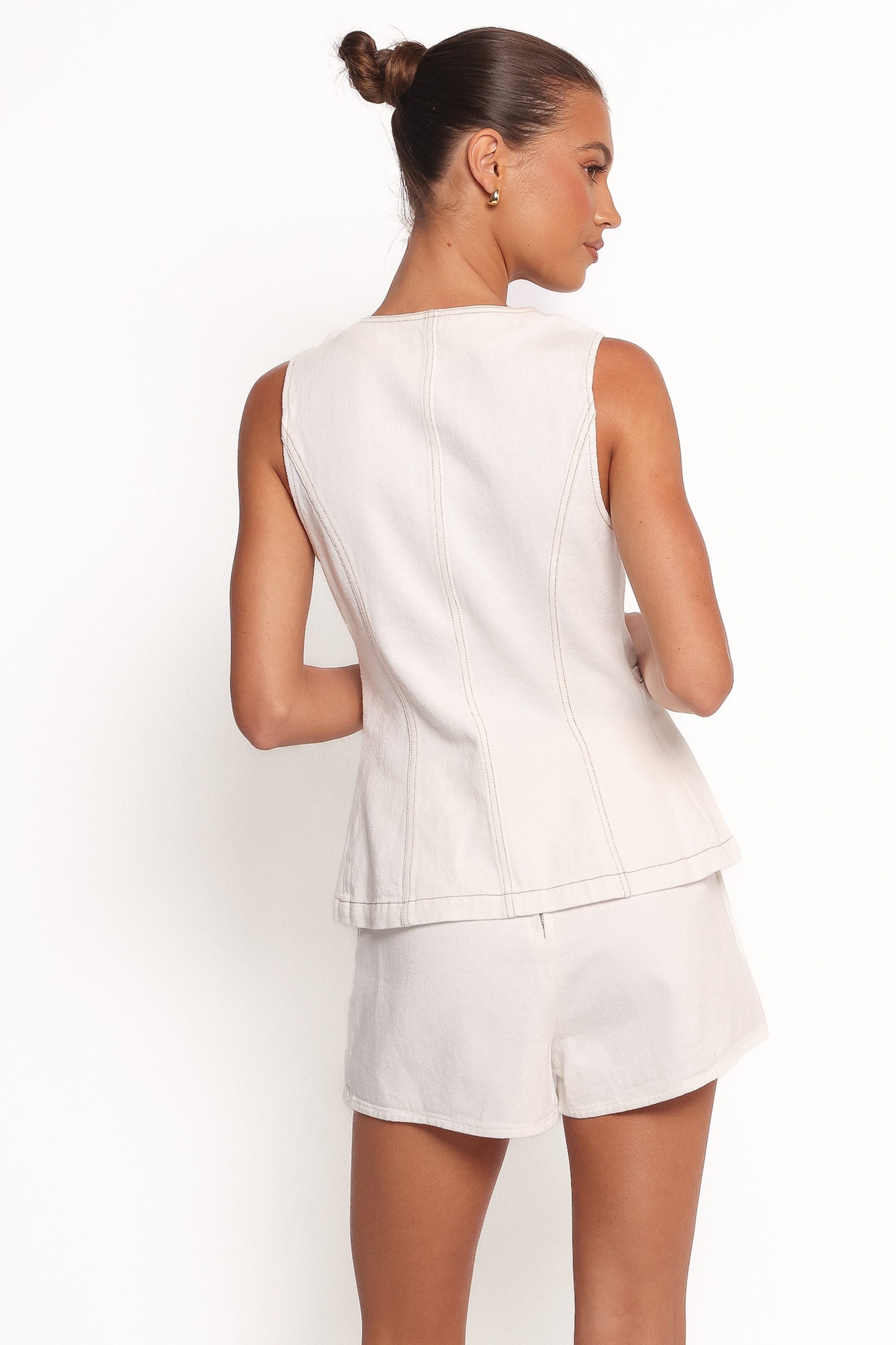 Kristy Denim Vest - White - Image 4