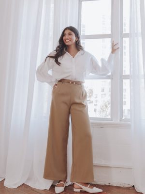Ceres Belted Wide Leg Pant - Olive