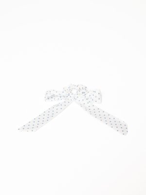 Cass Bow Scrunchie - White