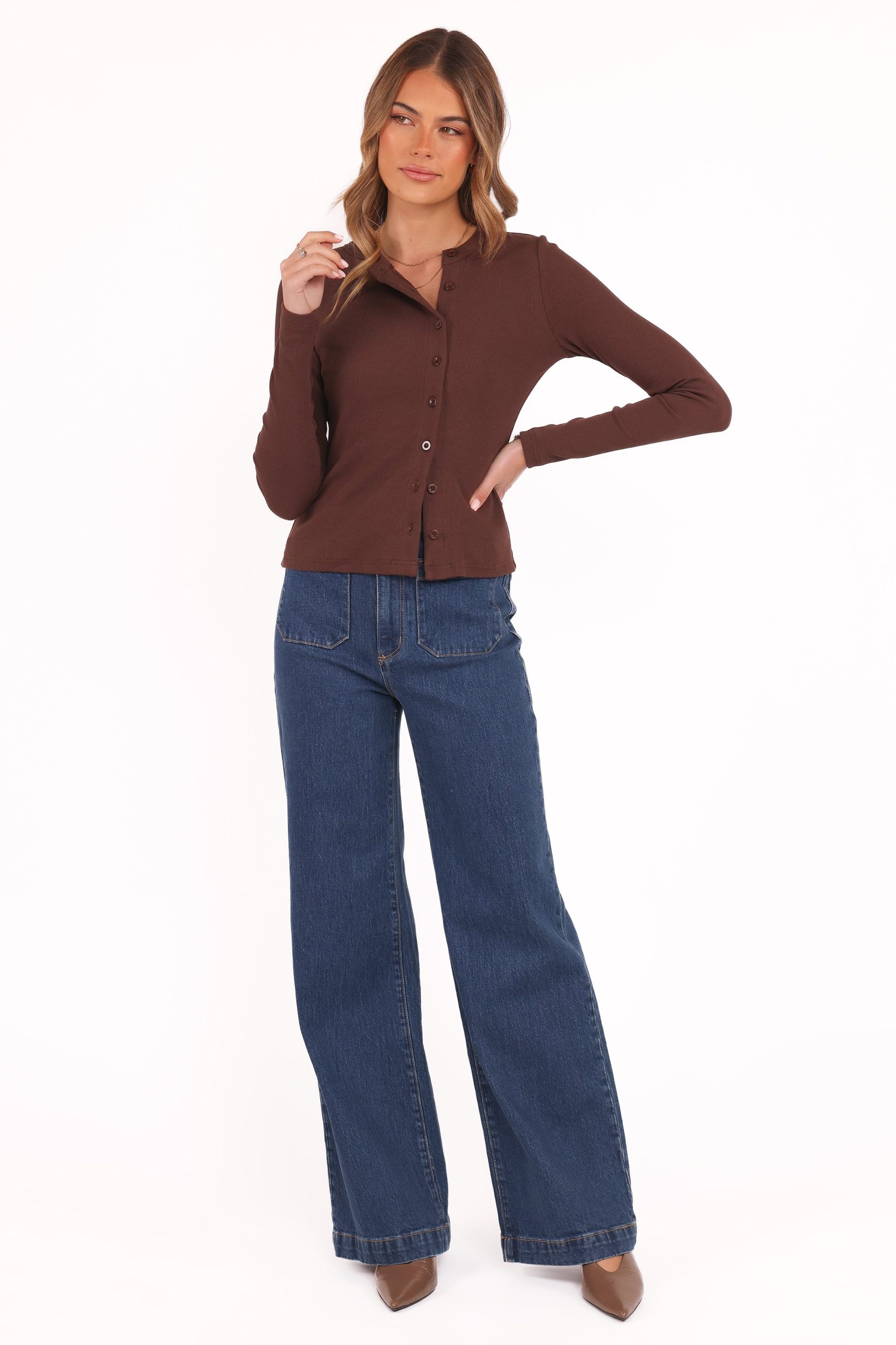 Cass Long Sleeve Top - Chocolate Brown - Image 6
