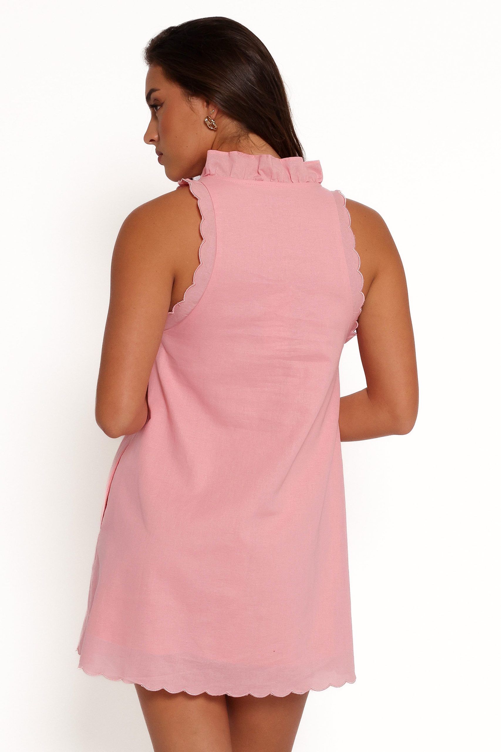 Cassandra Ruffle Mini Dress - Pale Pink - Image 6