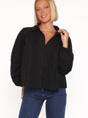 Catania Lace Inset Top - Black