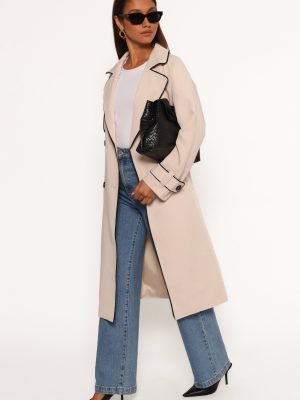 Cayenne Contrast Binding Trench Coat - Beige