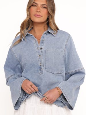 Celestia Denim Top - Light Wash