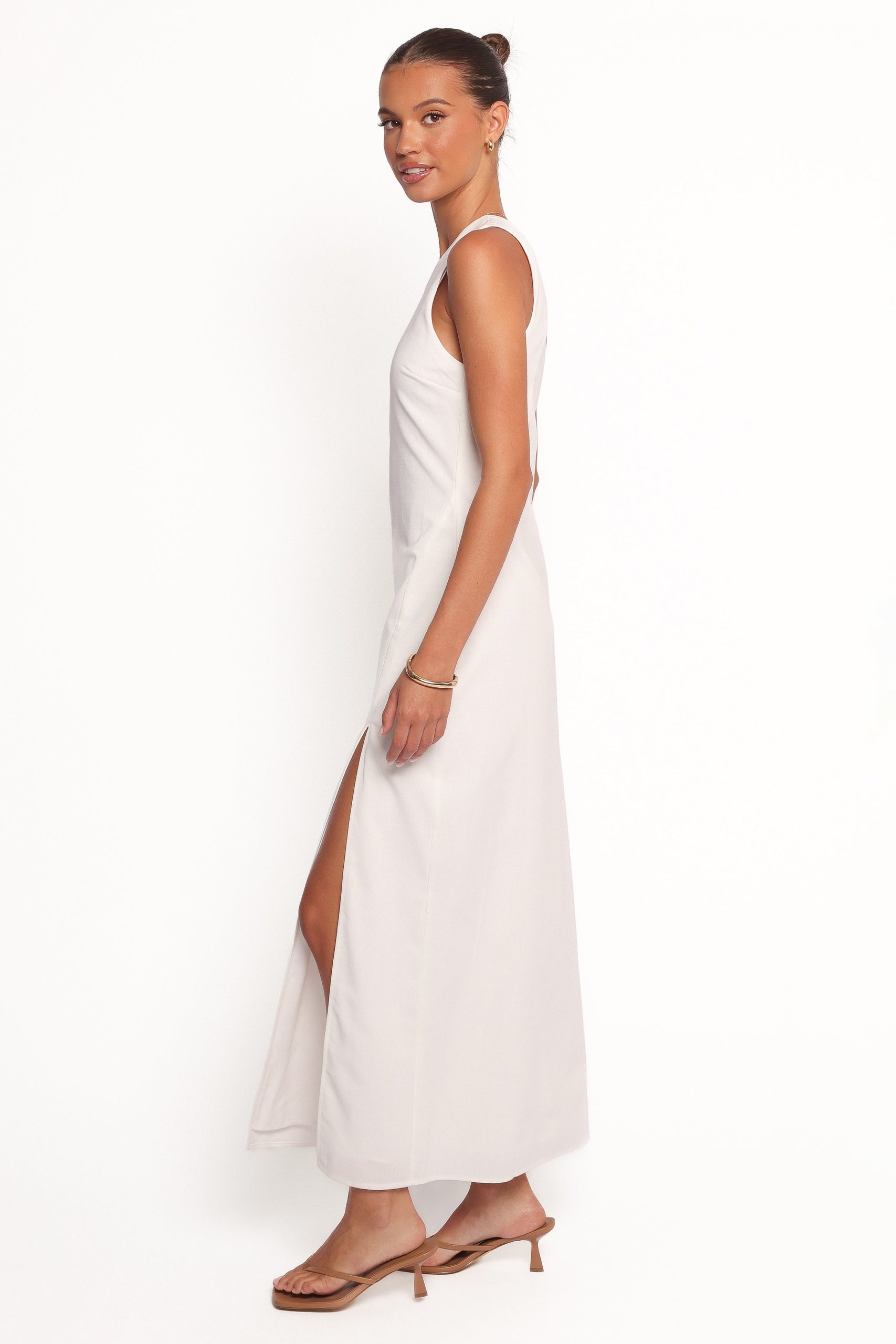 Chandler One Shoulder Maxi Dress - White - Image 4