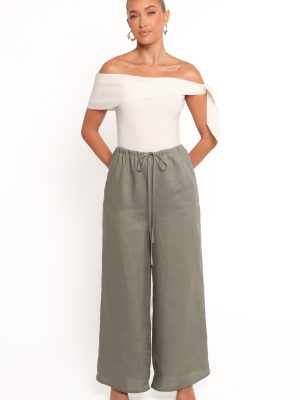 Clairo Linen Pant - Olive
