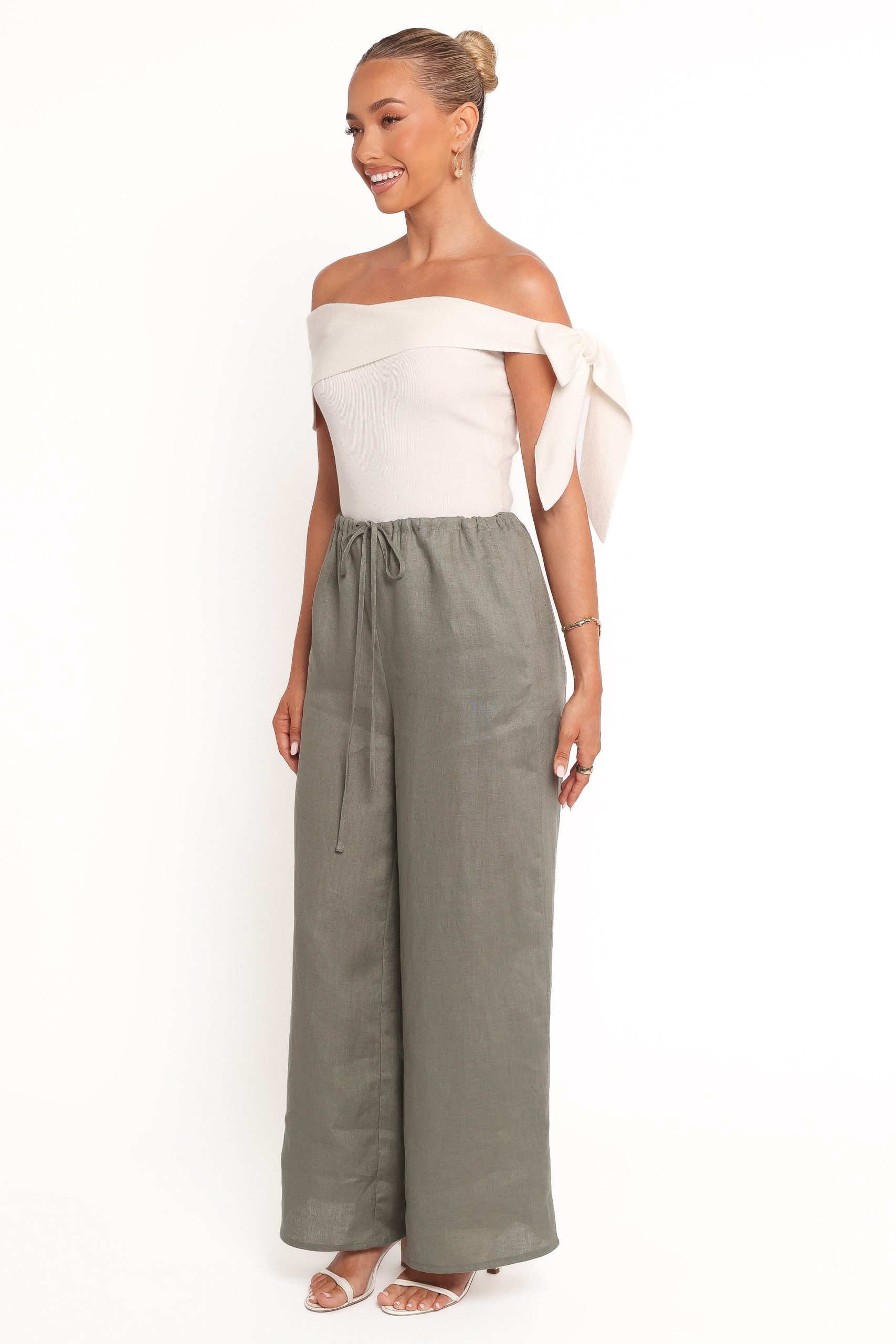 Clairo Linen Pant - Olive - Image 3