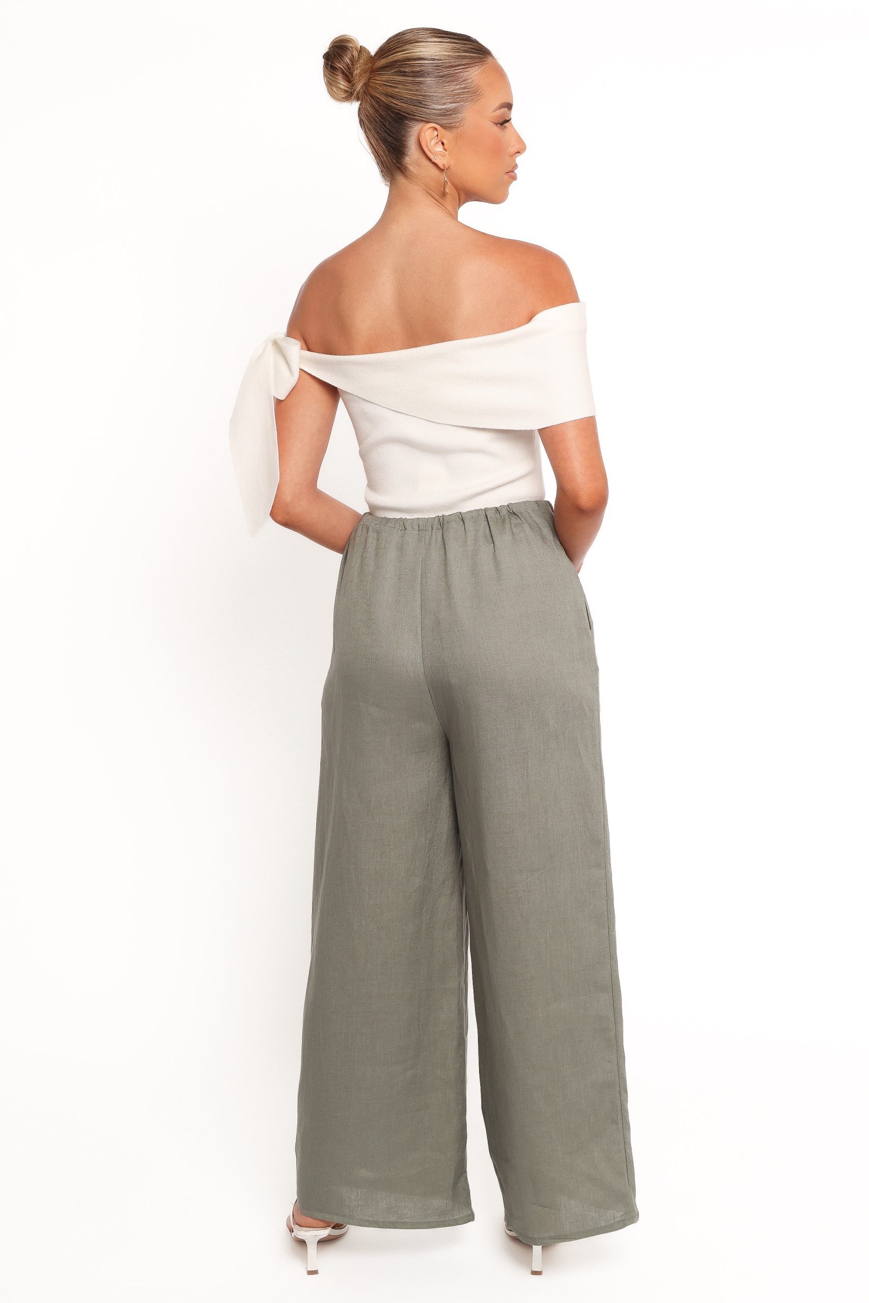 Clairo Linen Pant - Olive - Image 4