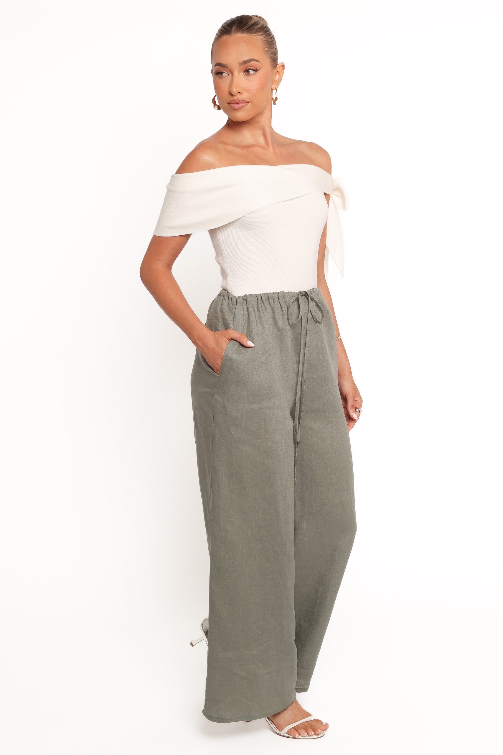 Clairo Linen Pant - Olive - Image 6