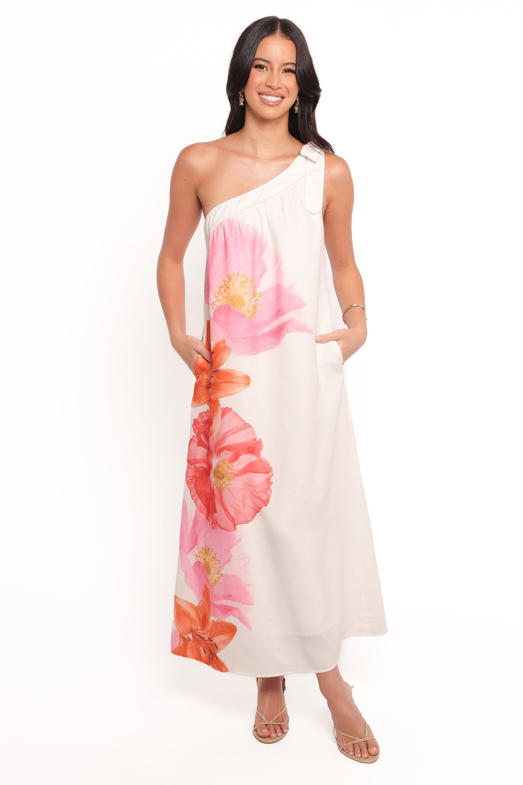 Charlize Maxi Dress - White Pink - Image 3