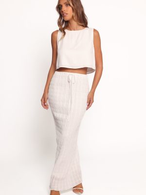 Charlotte Textured Maxi Skirt - White