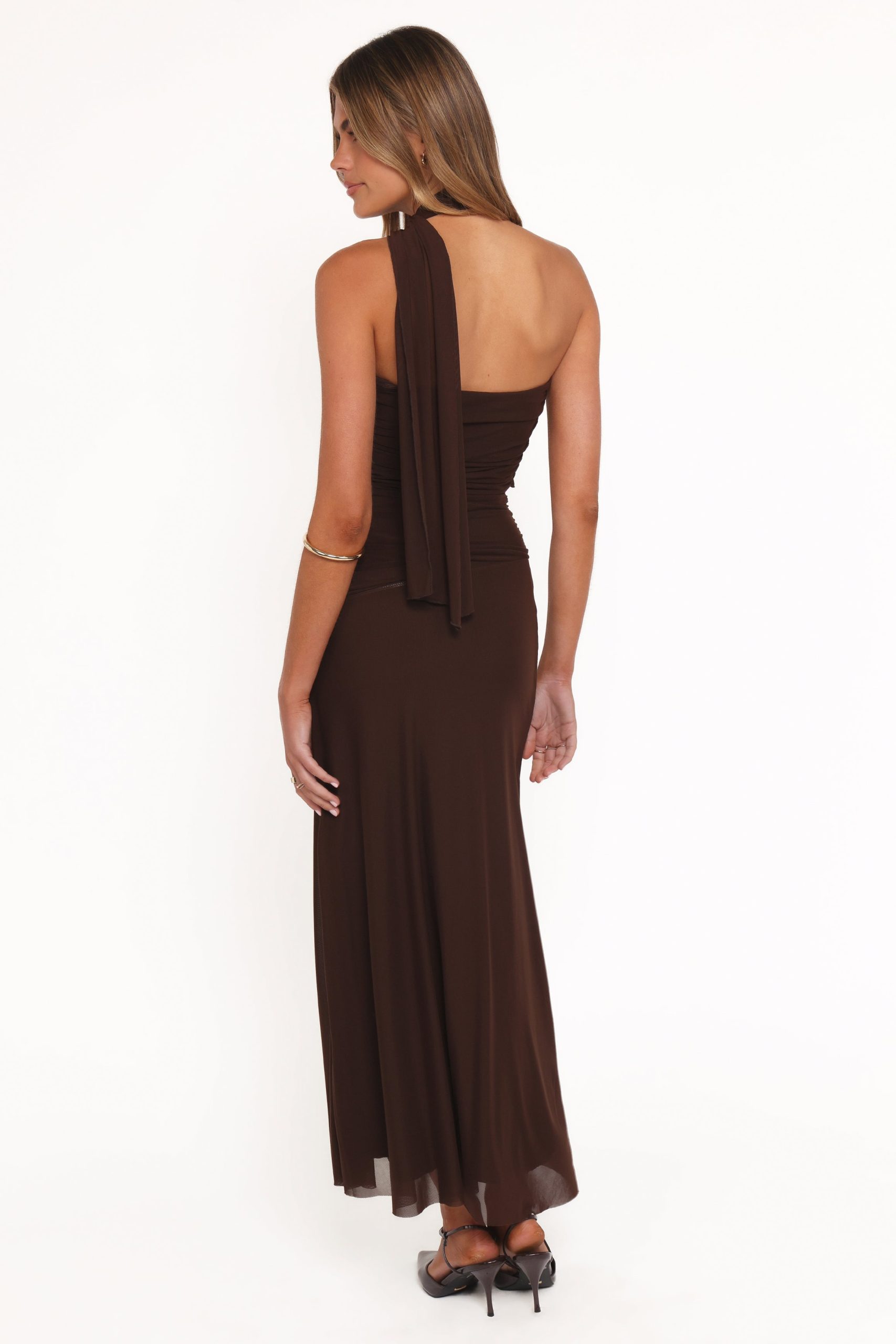Charly One Shoulder Maxi Dress - Brown - Image 5
