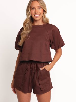 Chelsey Linen Set - Chocolate Brown