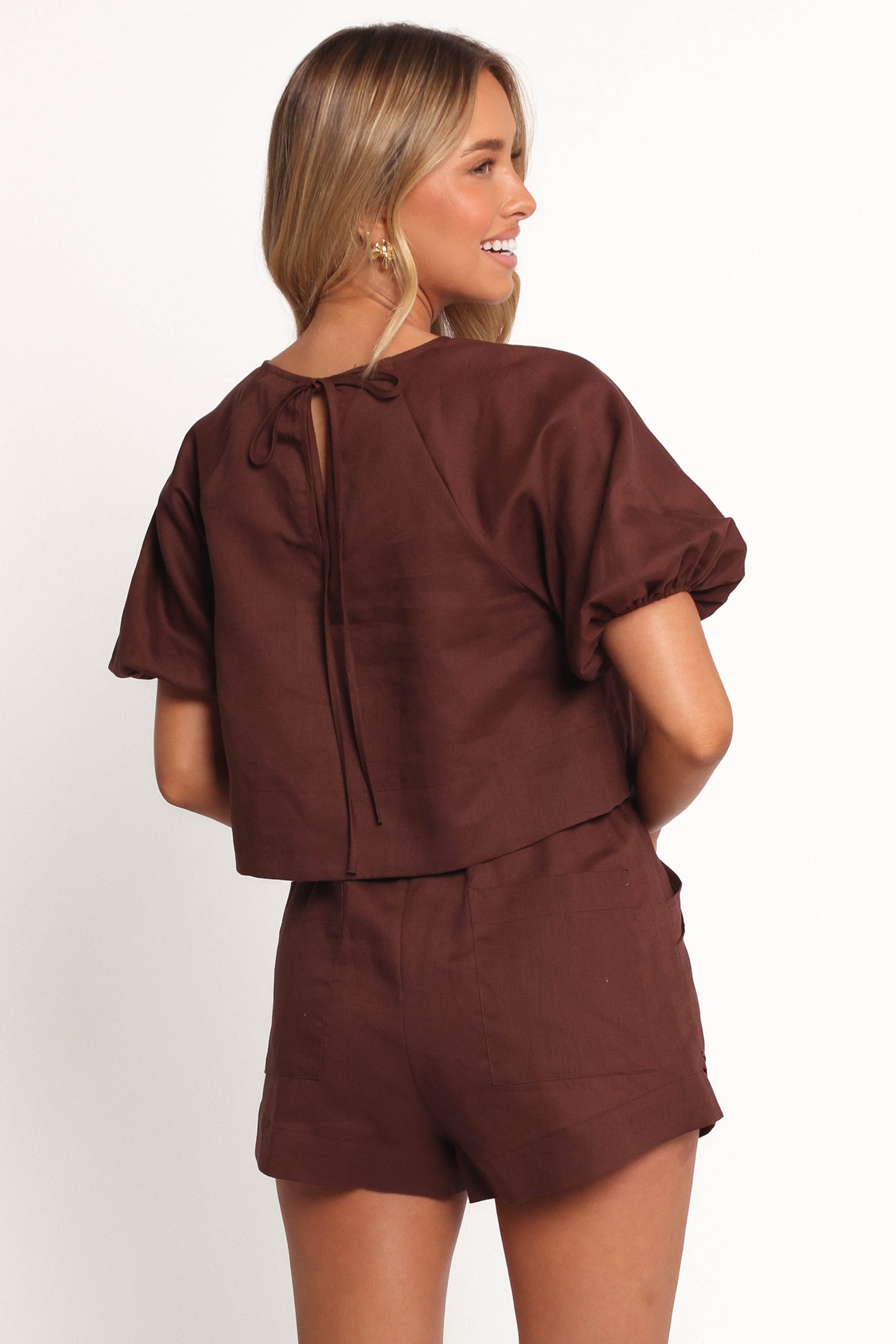 Chelsey Linen Set - Chocolate Brown - Image 2