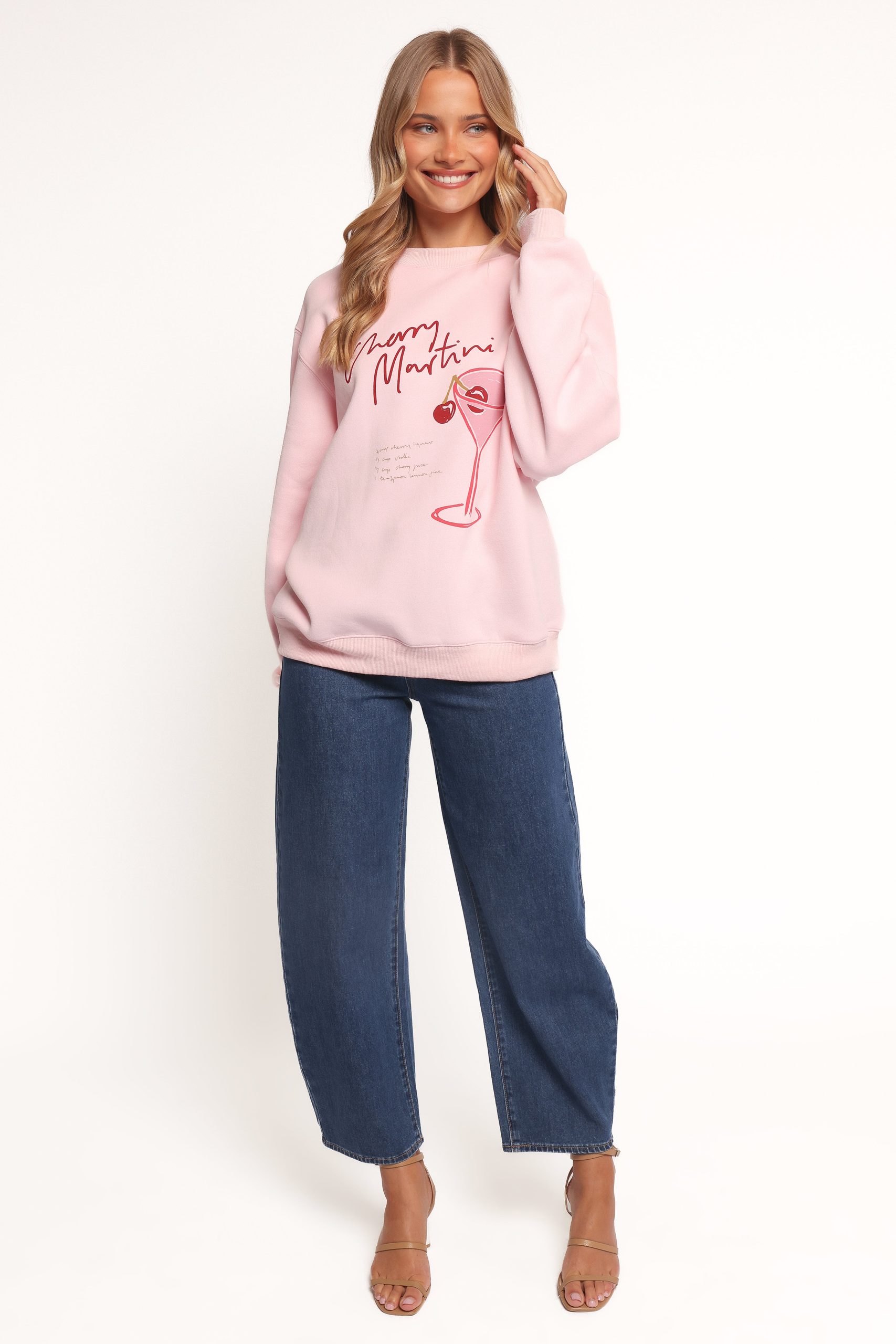 Cherry Martini Graphic Sweatshirt - Pink - Image 6