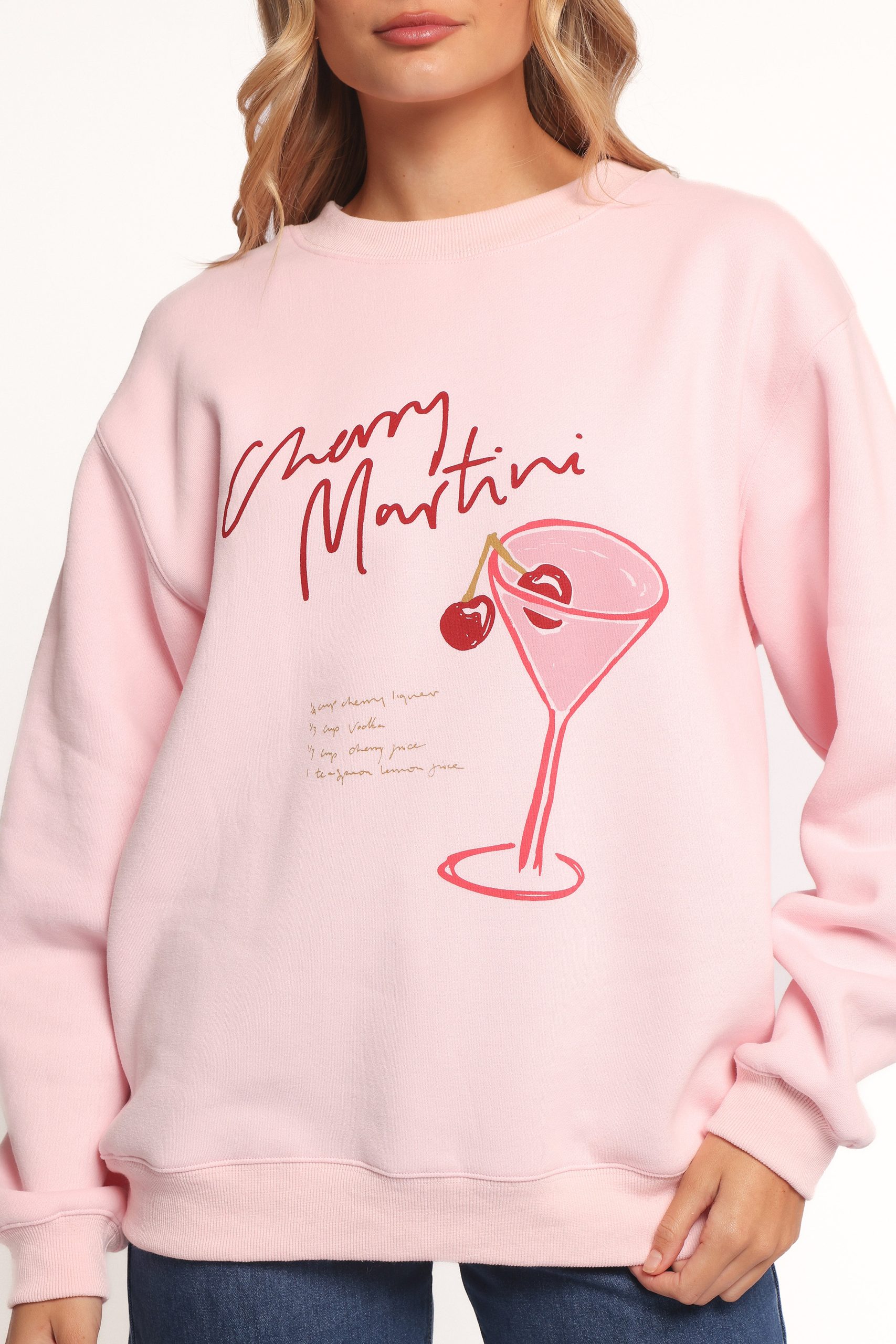 Cherry Martini Graphic Sweatshirt - Pink - Image 3