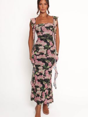 Chiara Maxi Dress - Black Floral