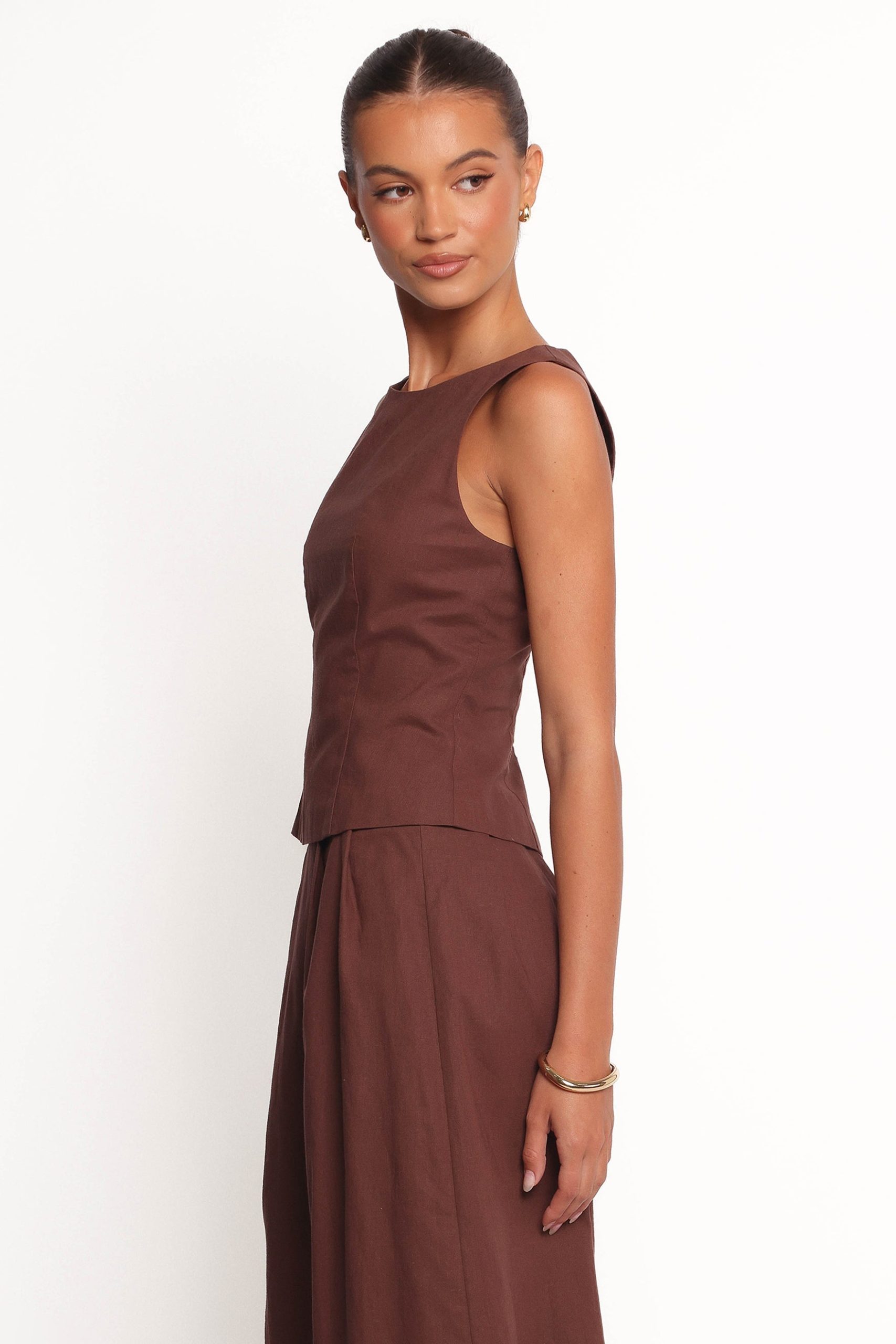 Chiaro Shell Top - Brown - Image 4