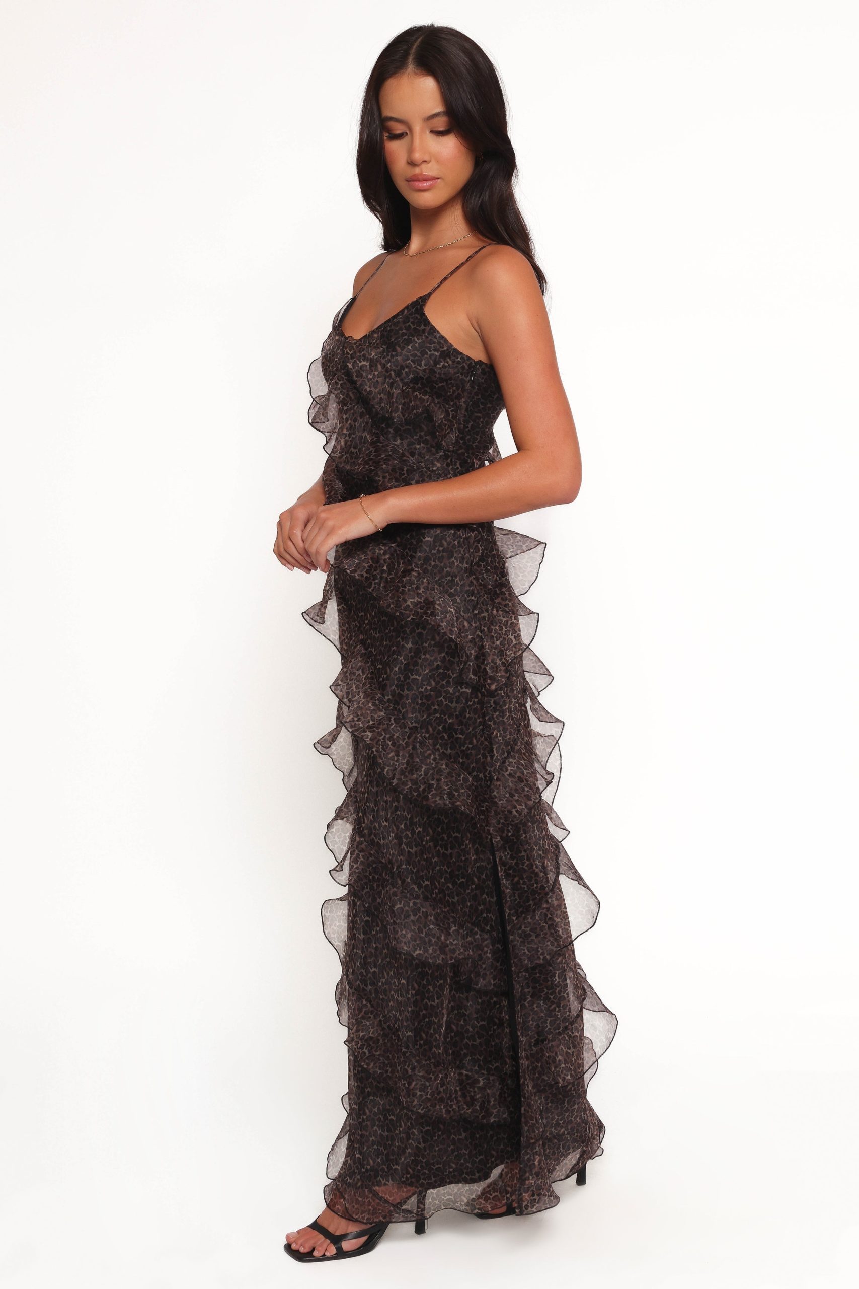 Ciao Ruffles Maxi Dress - Black Leopard - Image 4