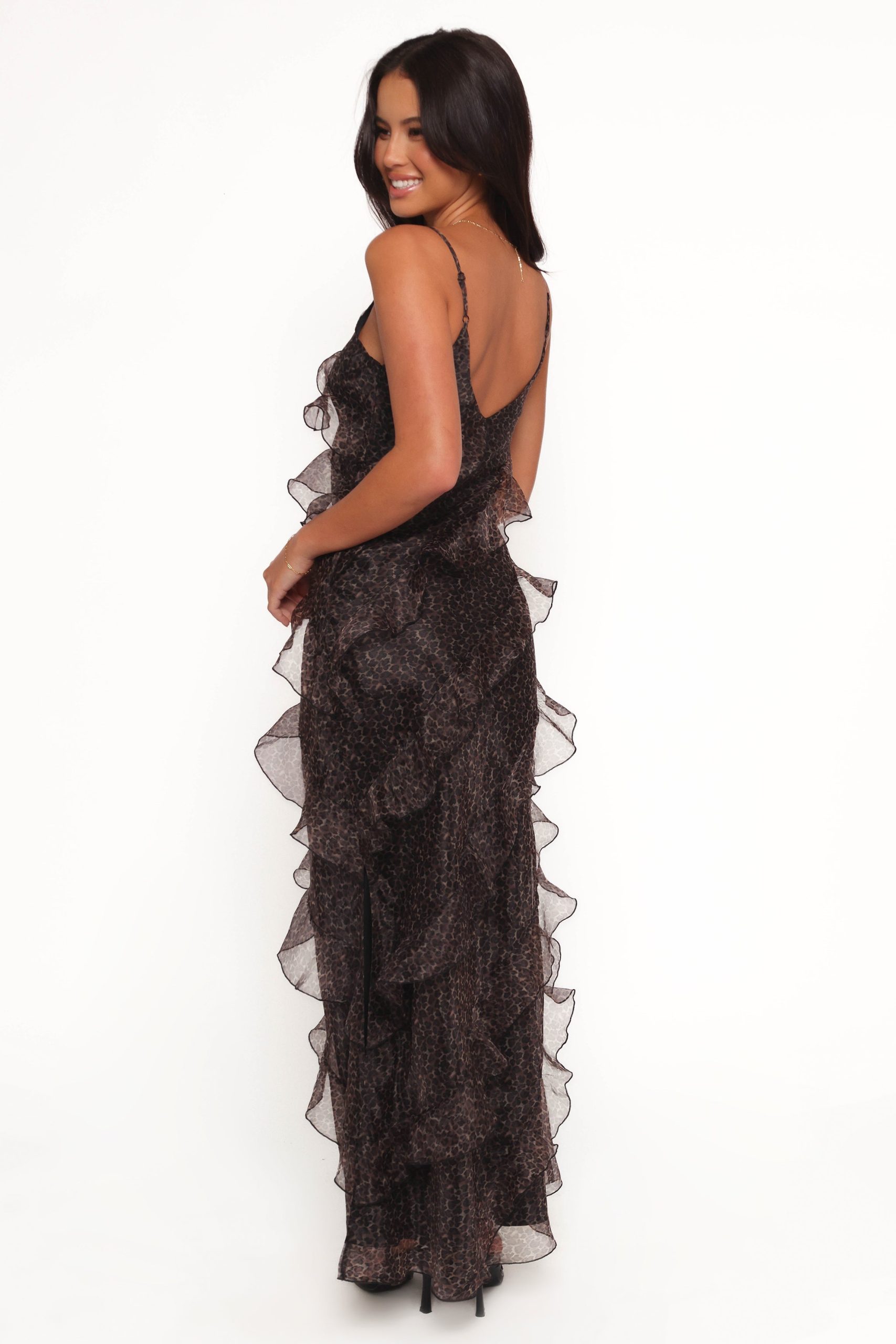Ciao Ruffles Maxi Dress - Black Leopard - Image 5