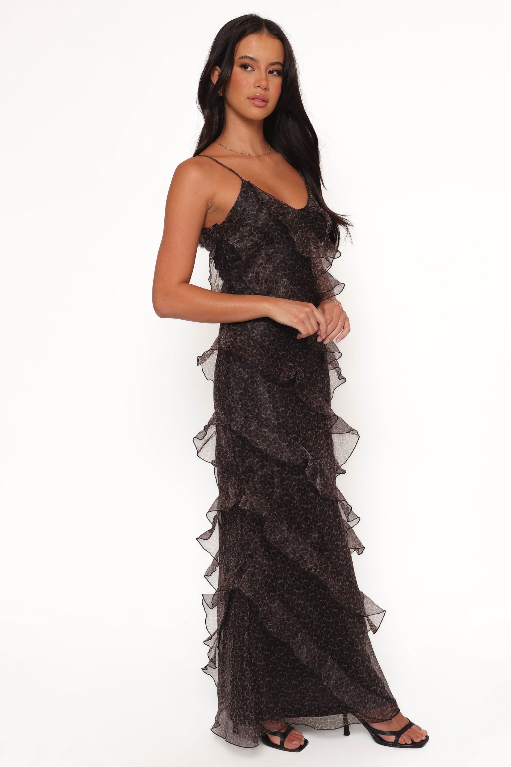 Ciao Ruffles Maxi Dress - Black Leopard - Image 6