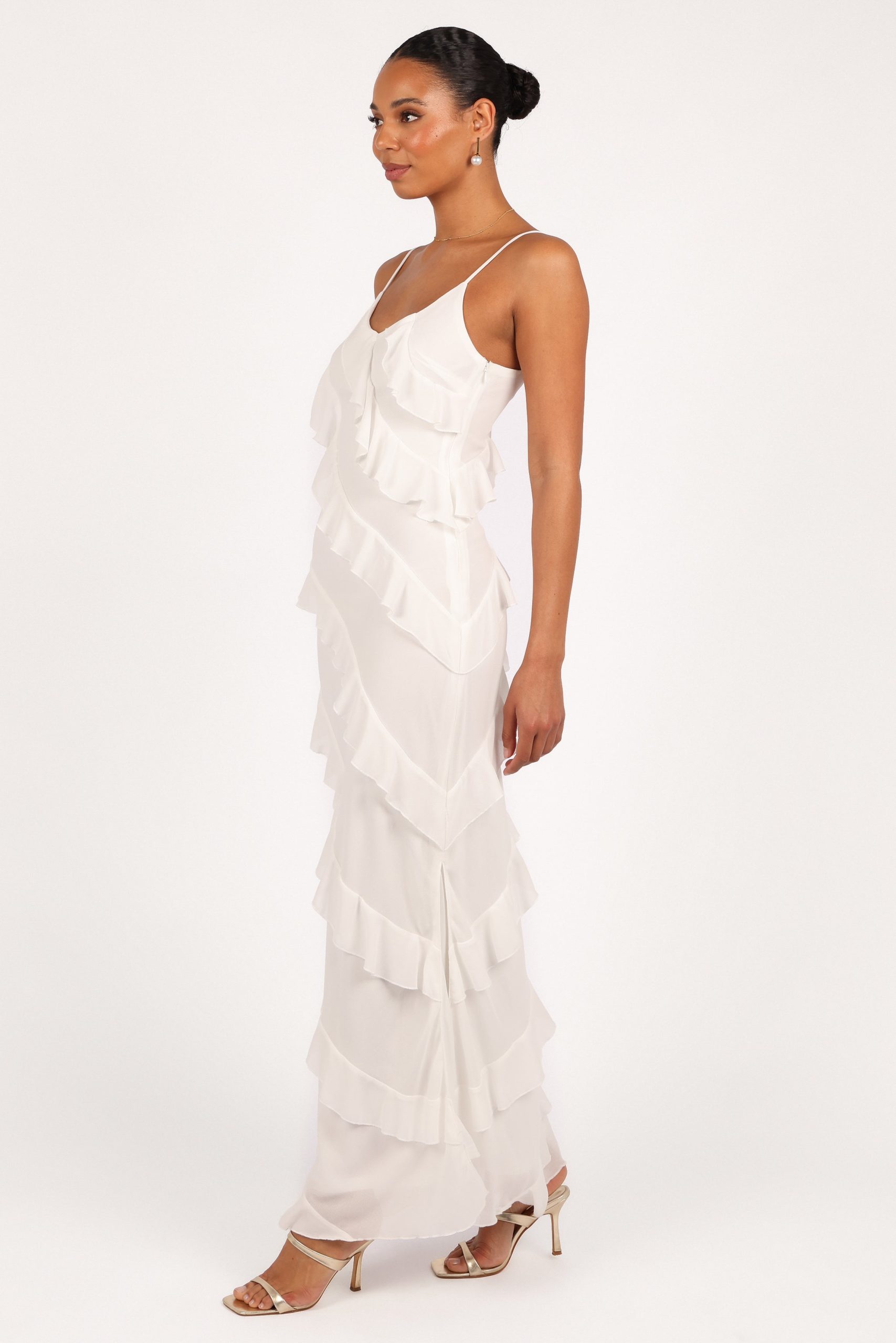 Ciao Ruffles Maxi Dress - Cloud White - Image 4