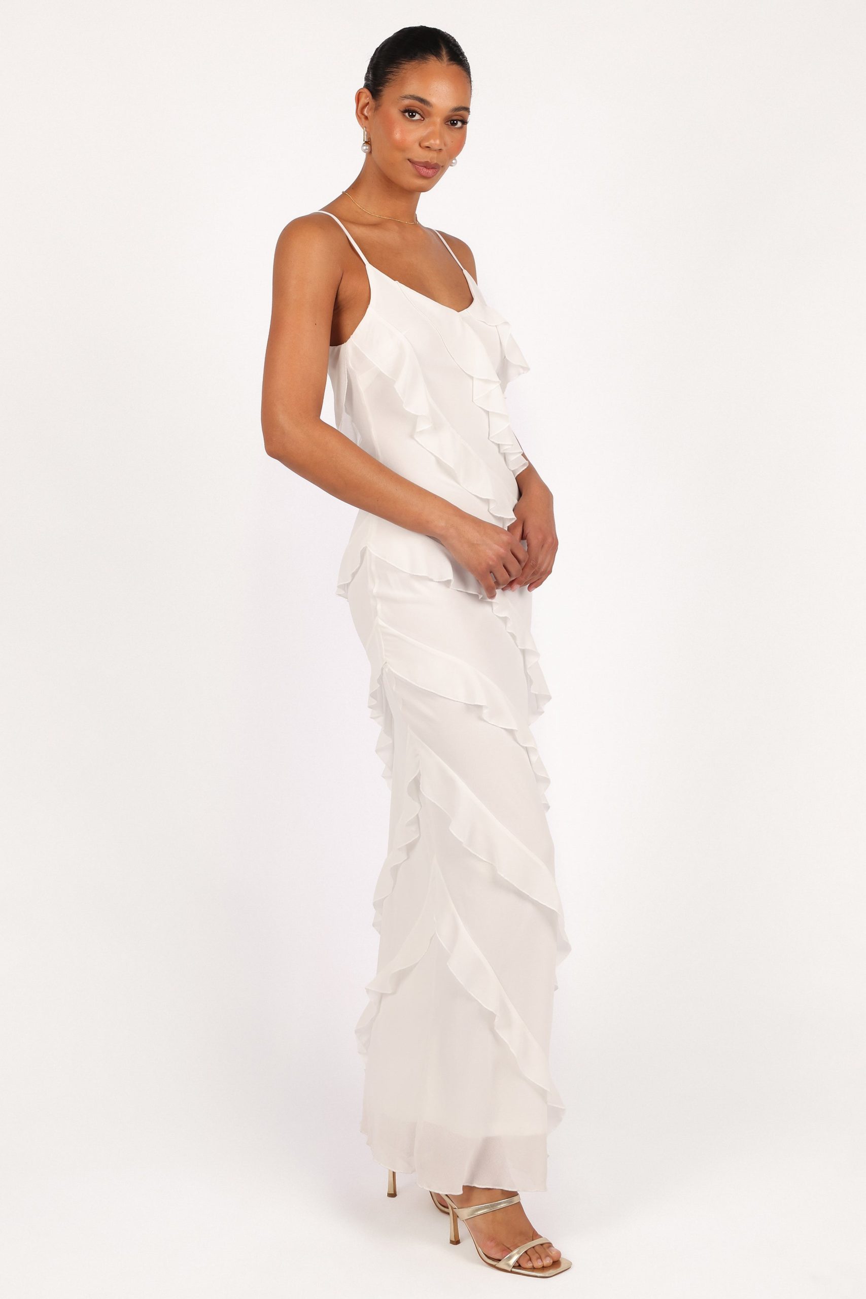 Ciao Ruffles Maxi Dress - Cloud White - Image 7