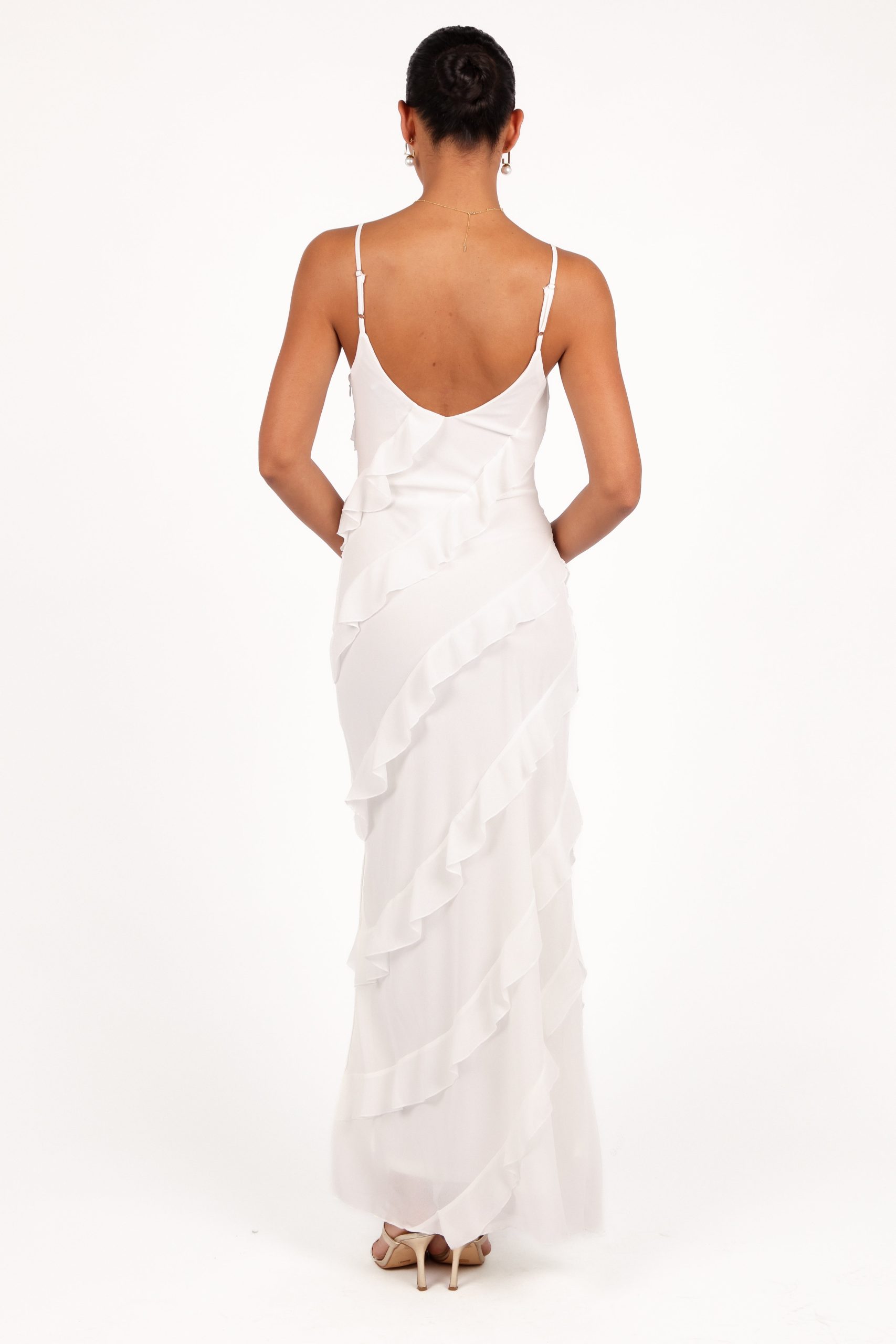 Ciao Ruffles Maxi Dress - Cloud White - Image 5
