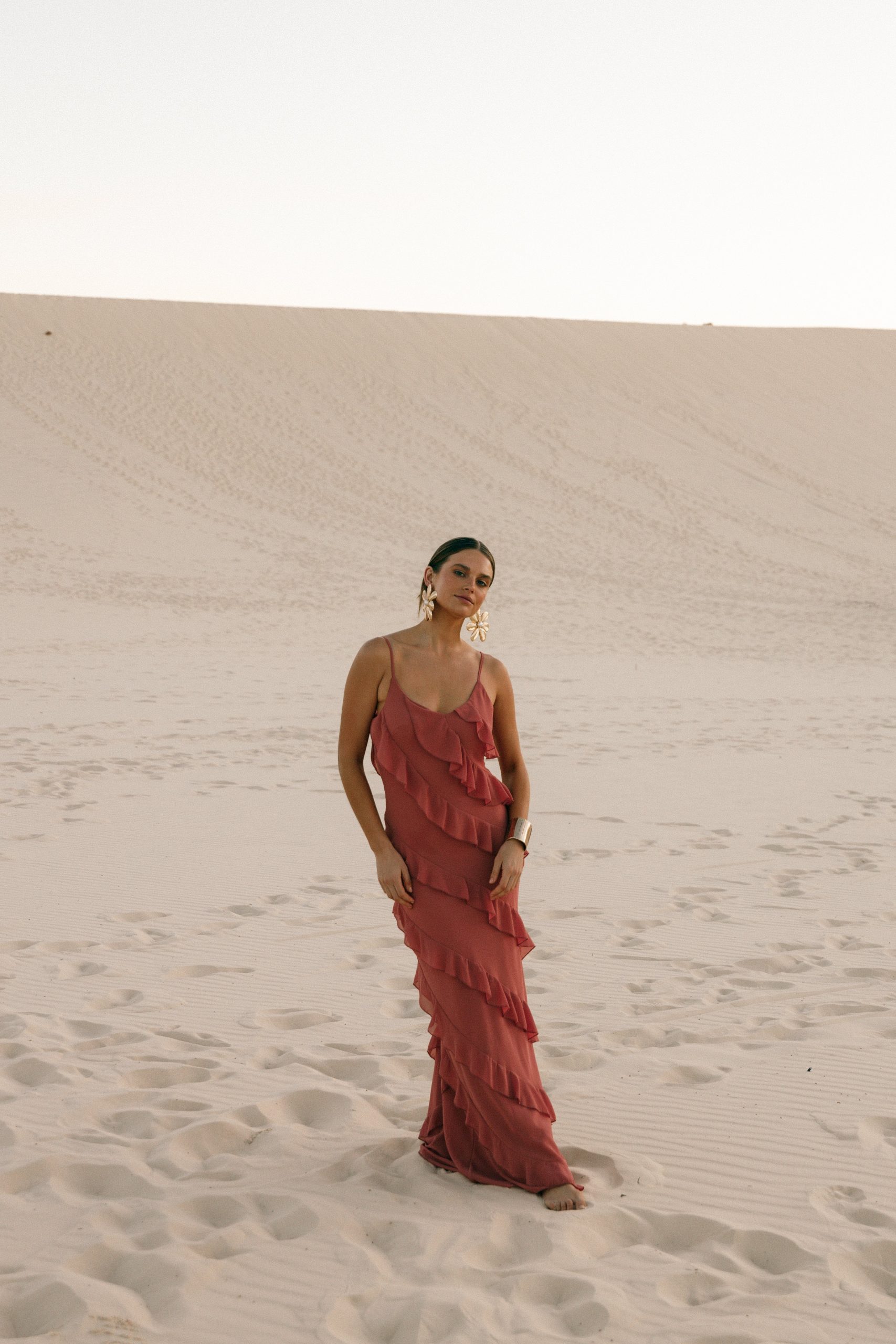 Ciao Ruffles Maxi Dress - Rosewood - Image 3