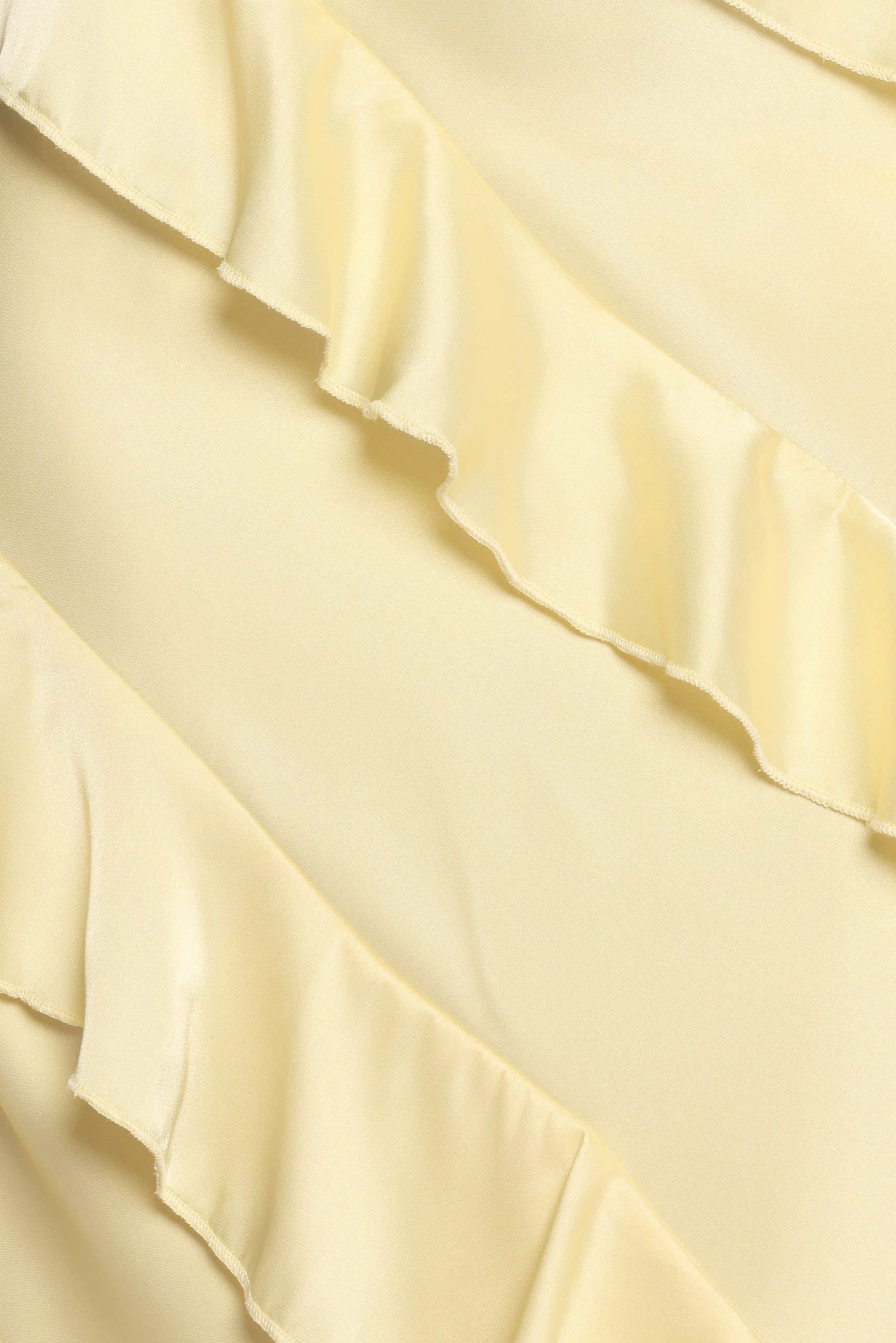 Ciao Ruffles Maxi Satin Dress - Pale Yellow - Image 7