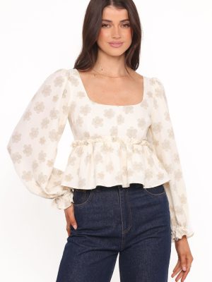 Cielo Top - Sand Beige Floral