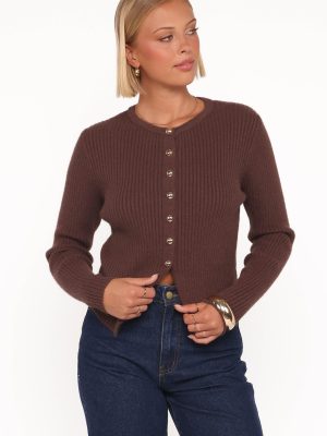 Circe Cardigan Top - Chocolate