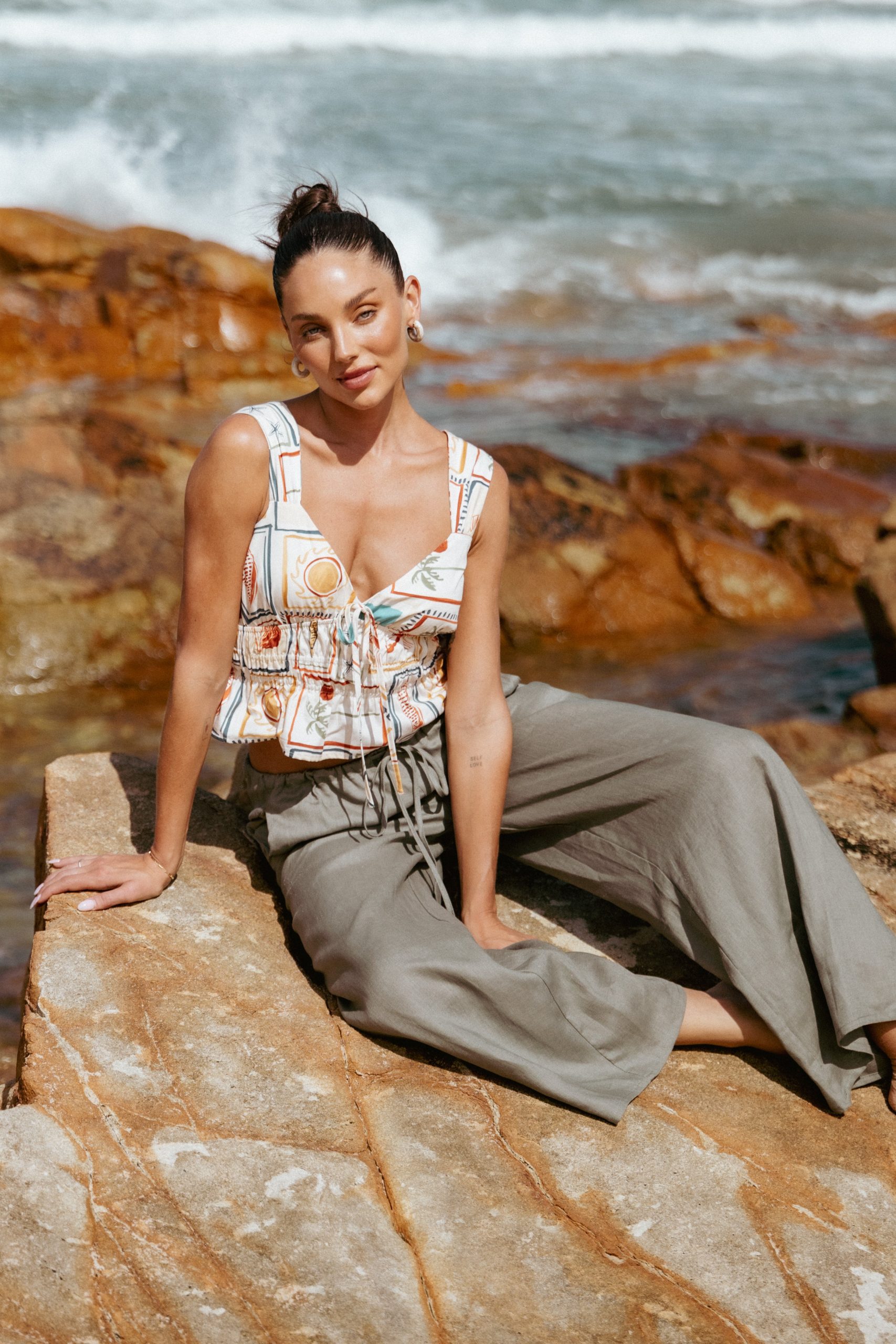 Clairo Linen Pant - Olive - Image 7