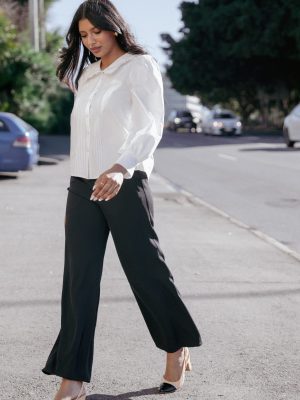 Clark Crepe Wide Leg Pant - Black