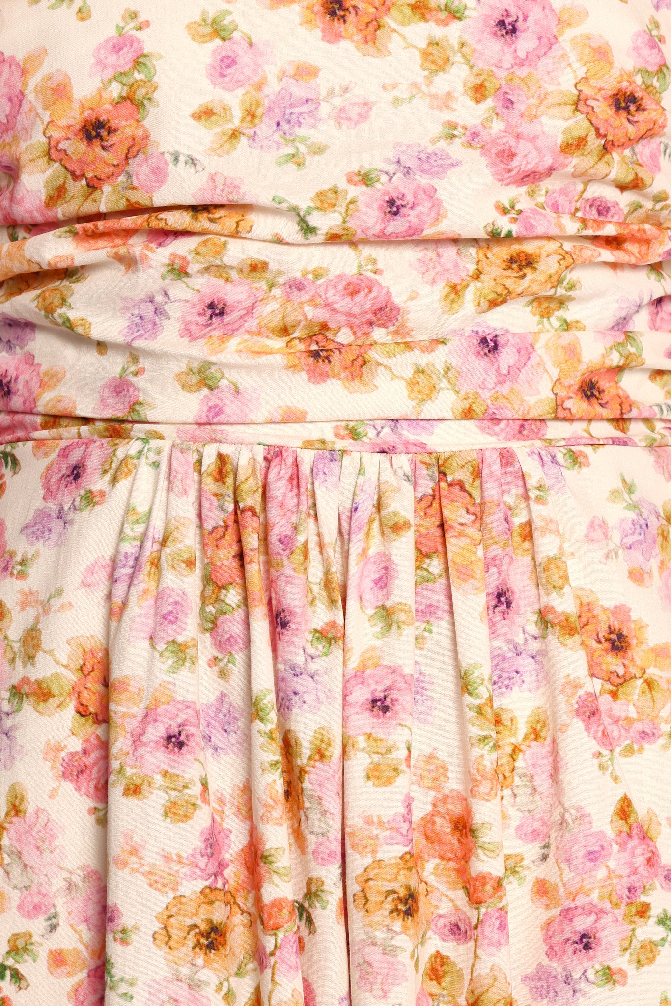 Clo Puff Sleeve Midi Dress - Peach Floral - Image 8