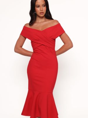 Dailene Midi Dress - Red