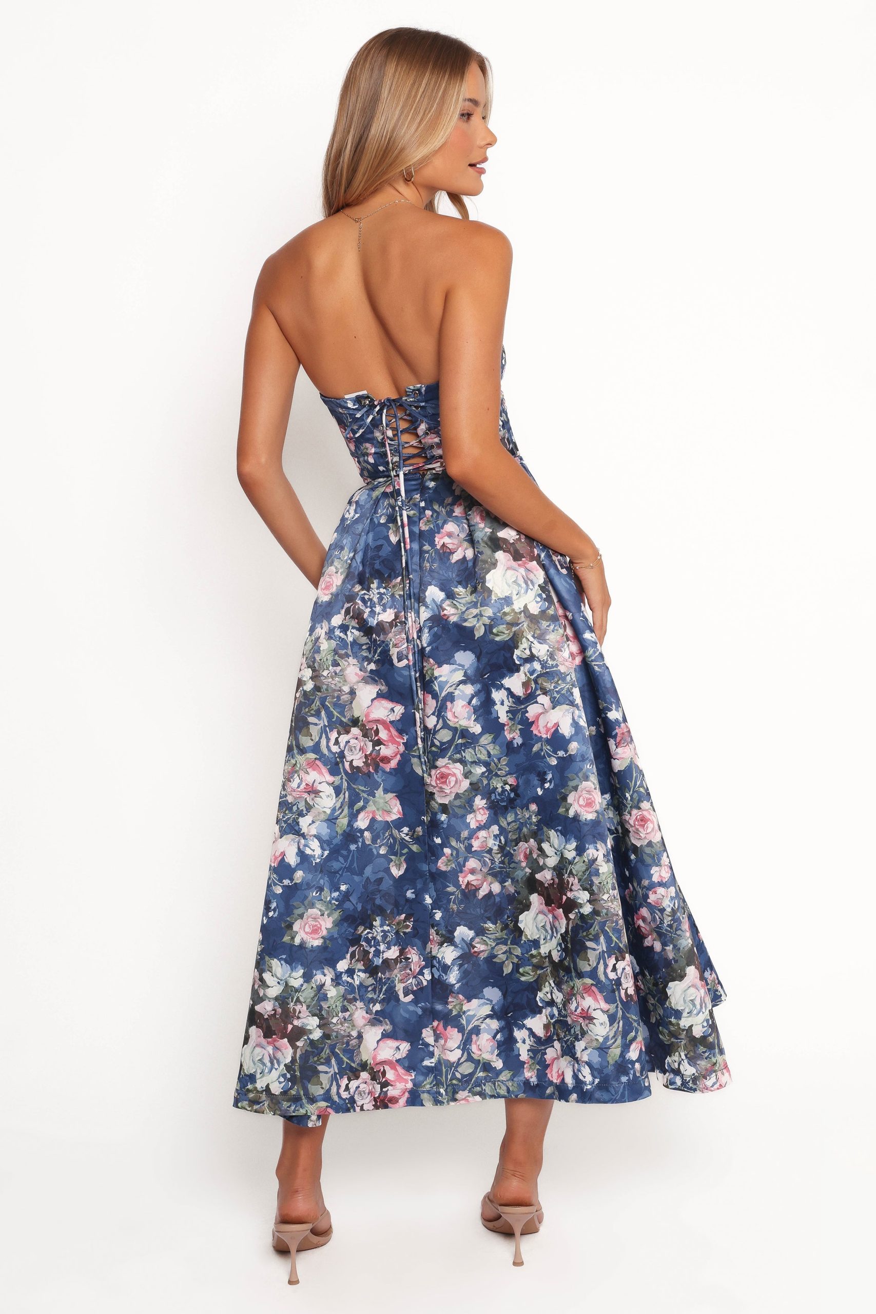 Darina Strapless Midi Dress - Midnight Floral - Image 4