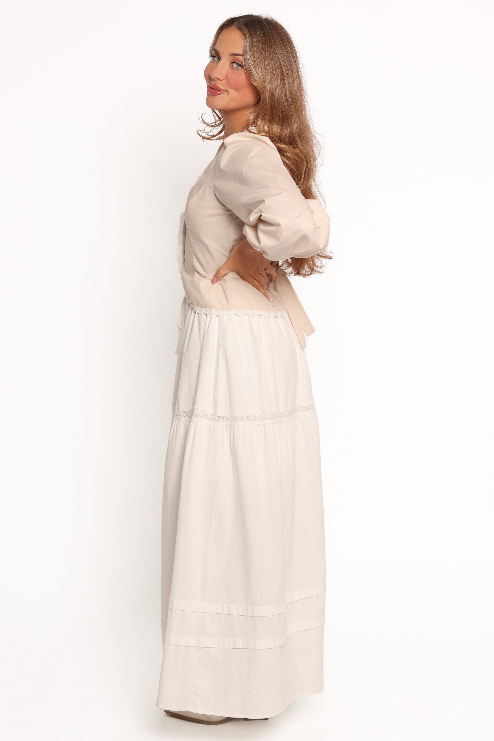 Darlia Tiered Maxi Skirt - White - Image 5