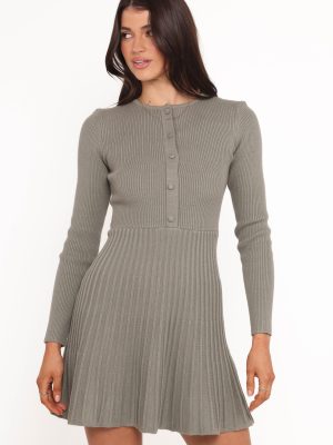 Darlina Long Sleeve Mini Dress - Olive