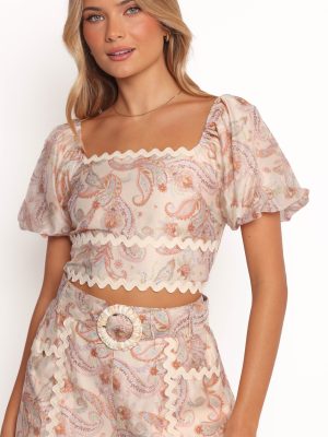 Davina Top - Cream Multi