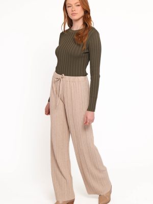 Davis Pleated Knit Pant - Beige