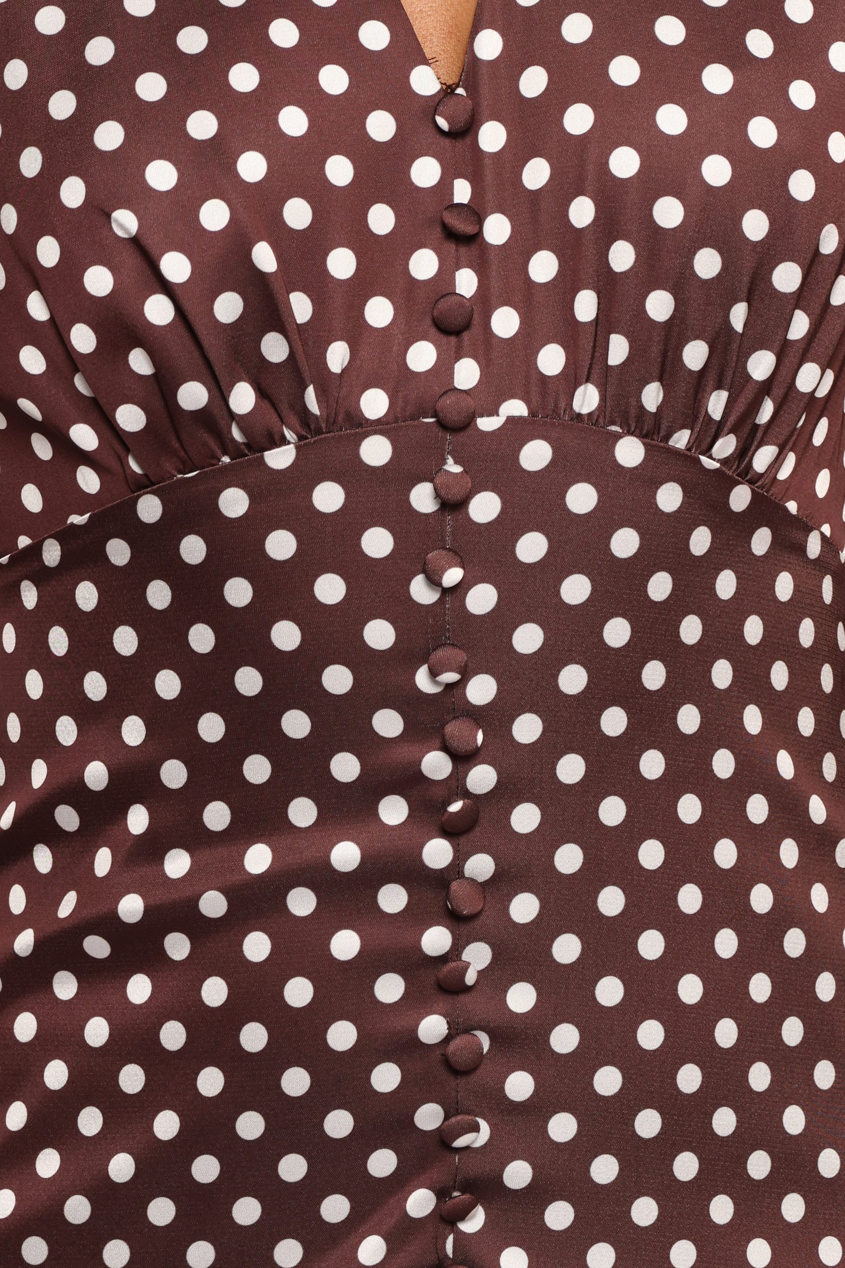 Dean Maxi Dress - Brown Polka Dot - Image 6