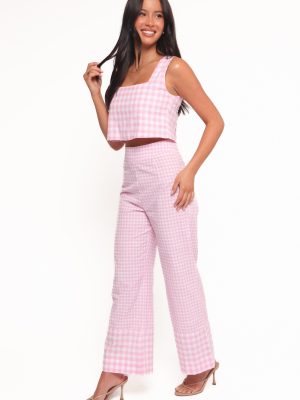 Devlin Cotton Pant - Pink Gingham