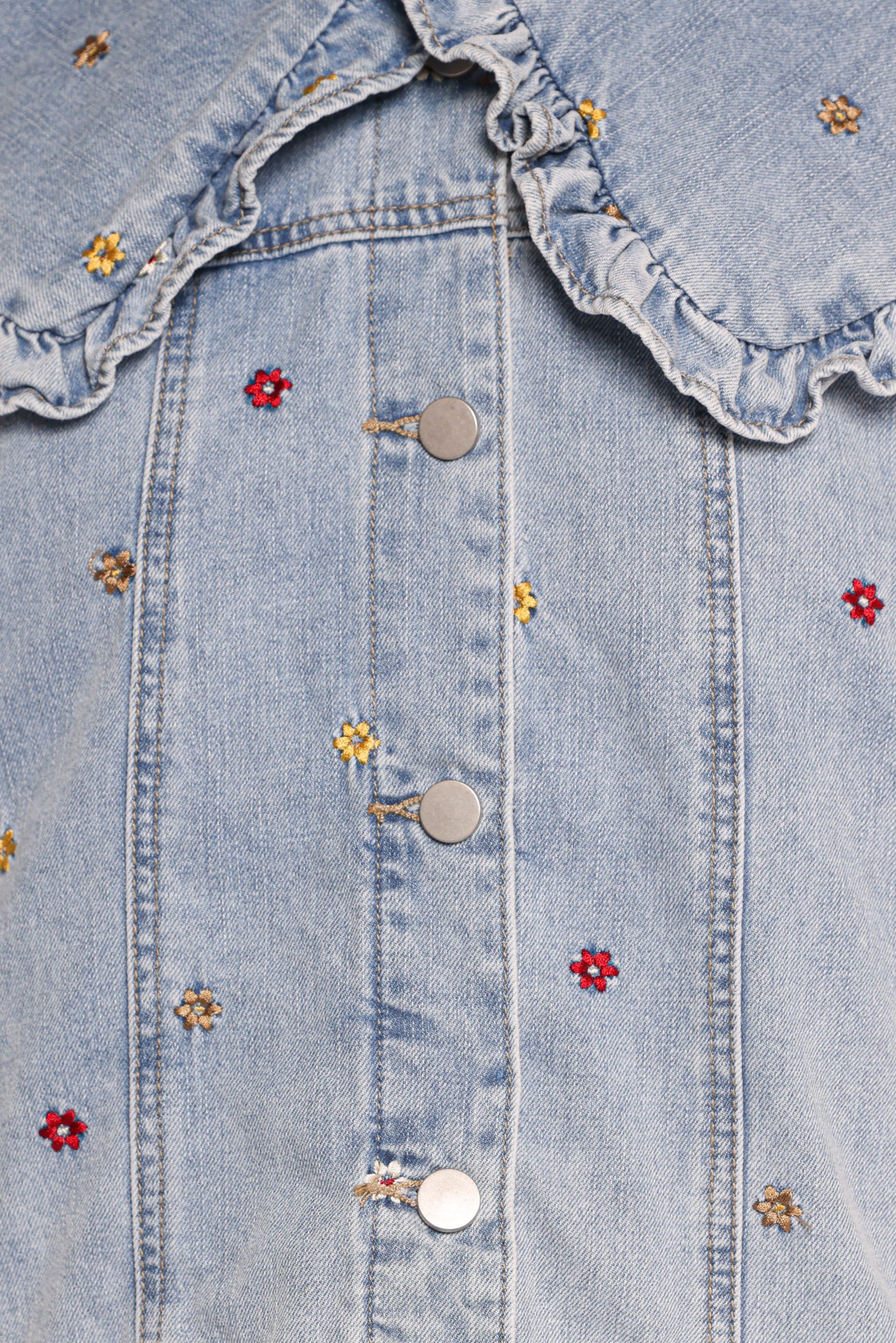 Ditsy Flower Denim Jacket - Medium Denim - Image 6