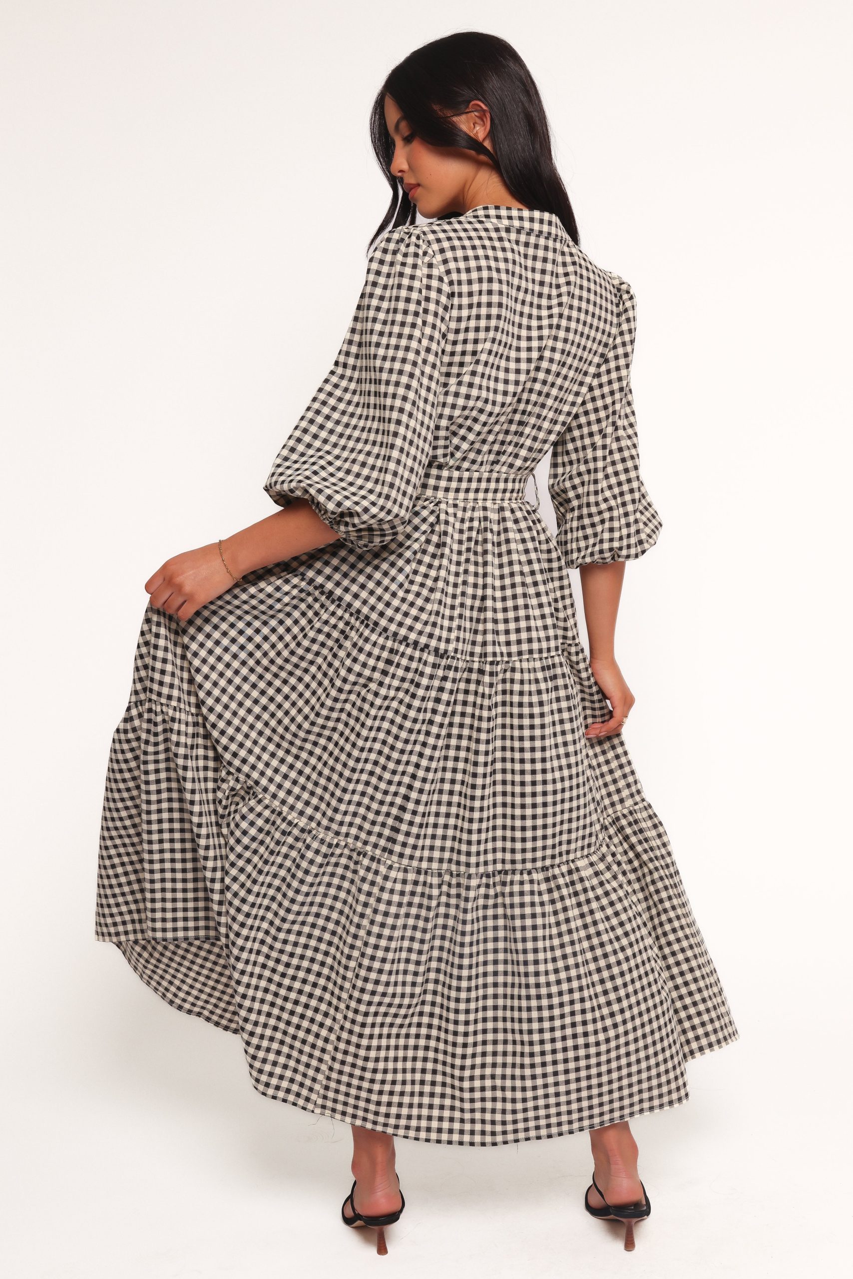 Dixon Maxi Dress - Black Cream Gingham - Image 6