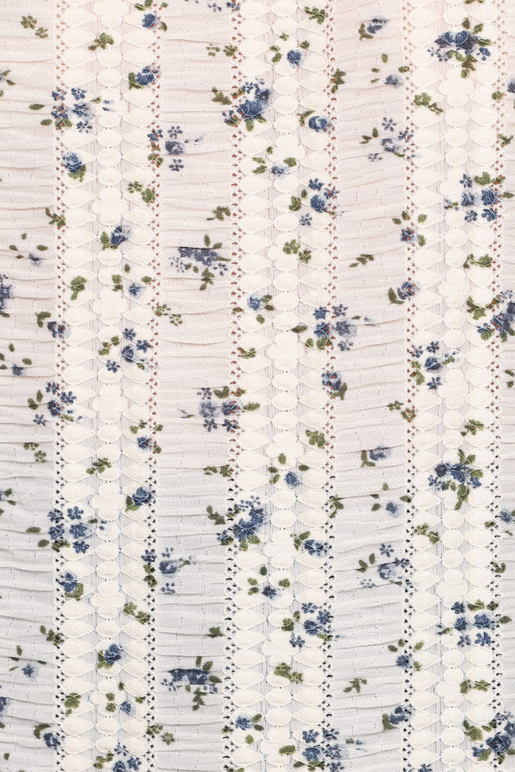 Eira Textured Ruffle Top - Cream Blue Floral - Image 6