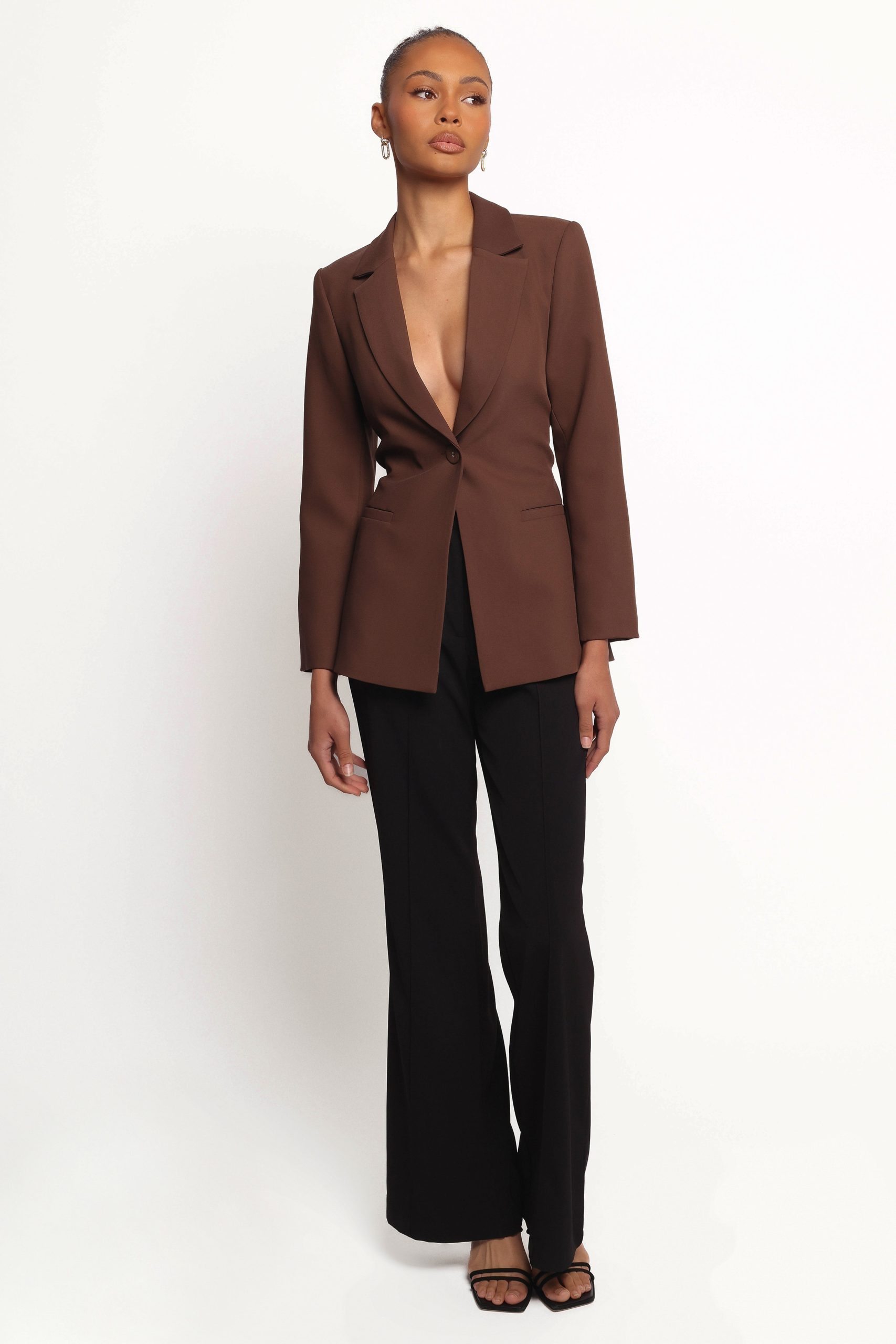 Eliana Waist Tie Blazer - Espresso - Image 6
