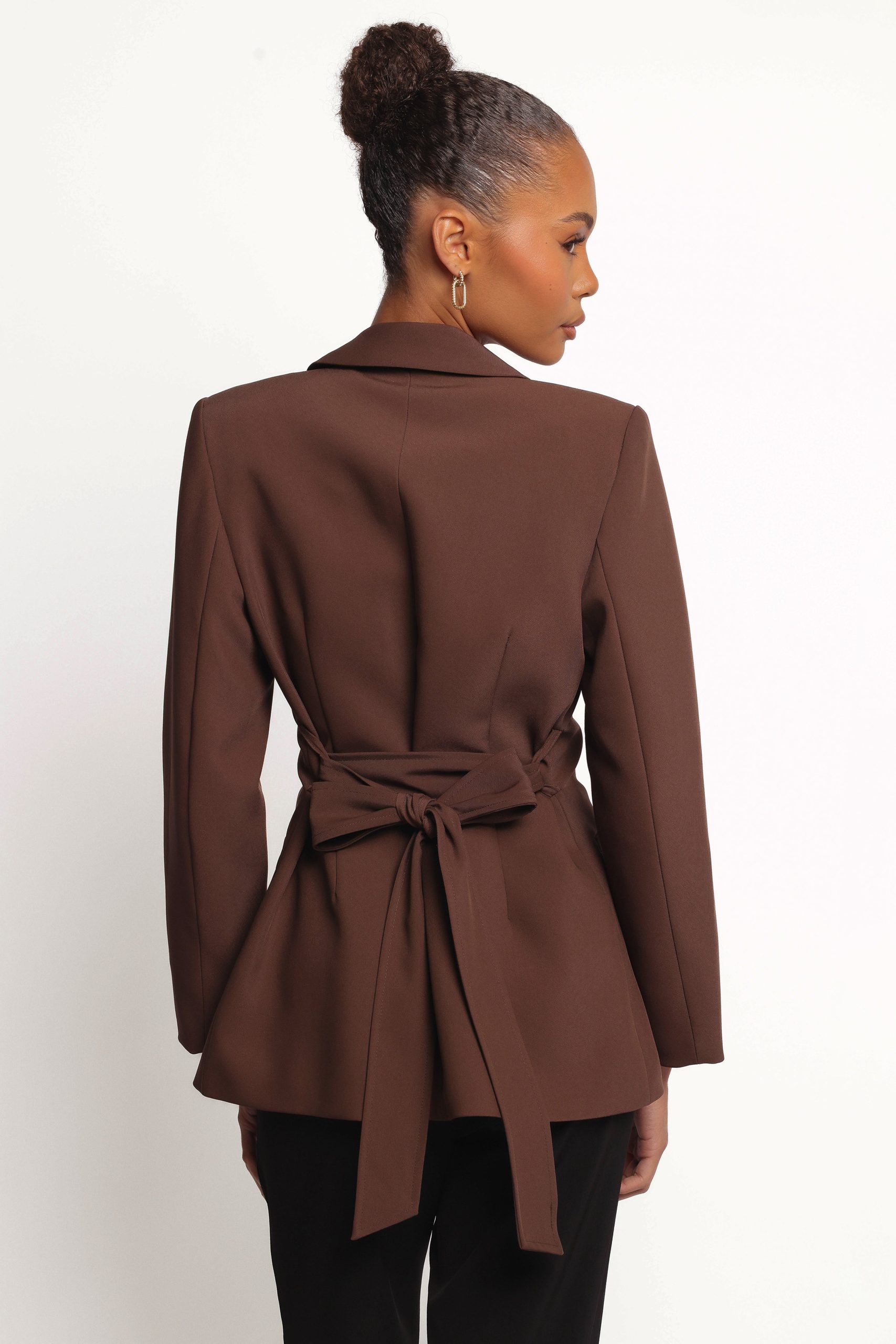 Eliana Waist Tie Blazer - Espresso - Image 2