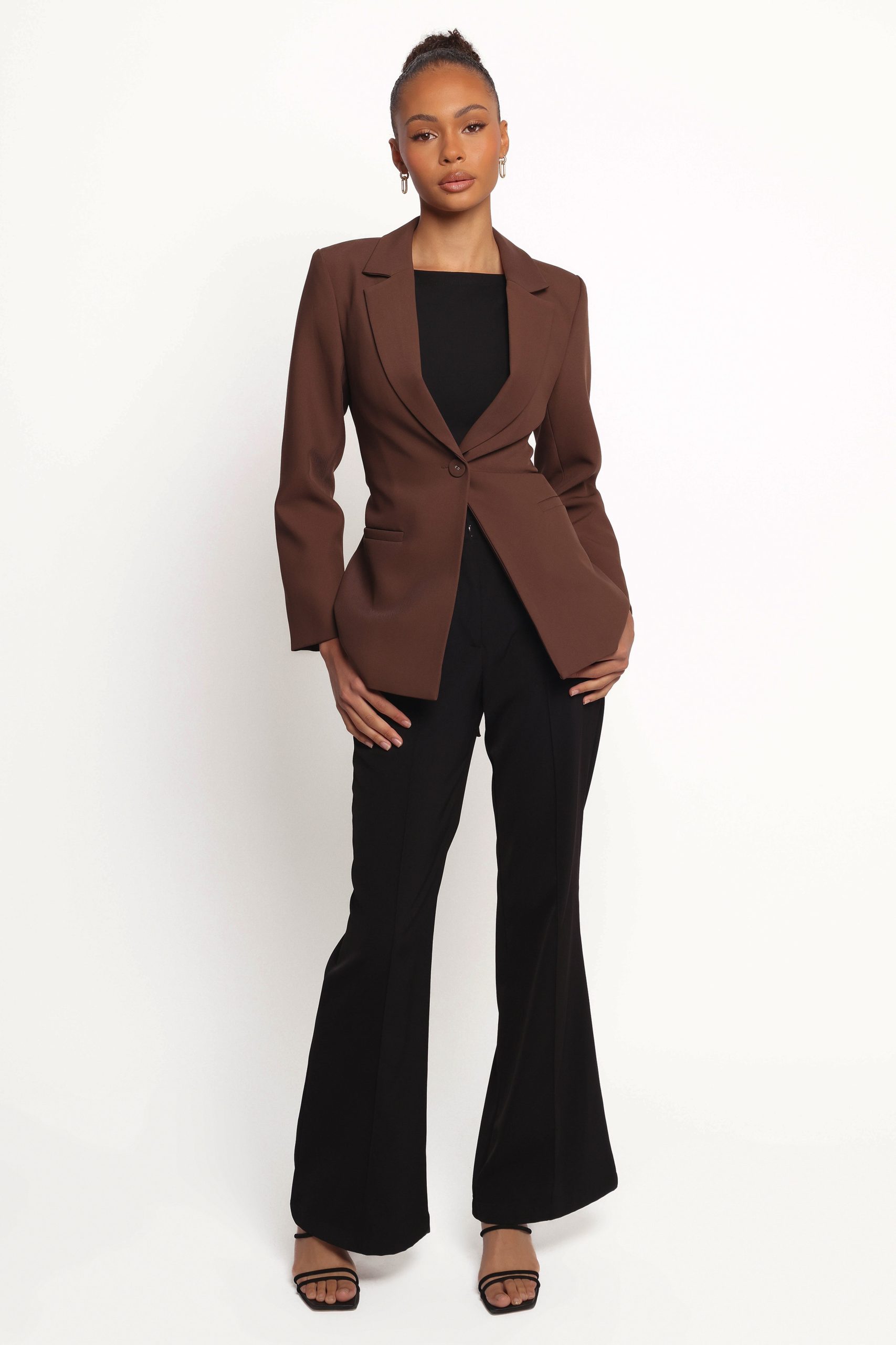 Eliana Waist Tie Blazer - Espresso - Image 5