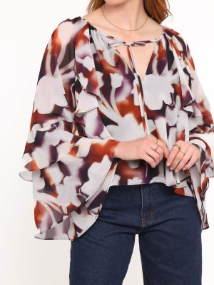 Elinor Top - Blurred Floral